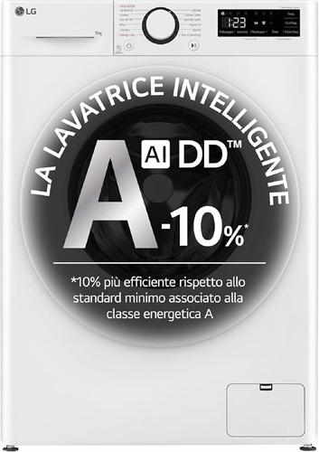 Lg F4R5009TSWW Lavatrice 9Kg Ai Dd 1400 Giri Turbowash Vapore Classe A Bianco