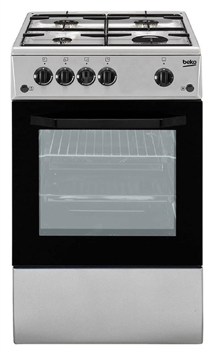 Beko CSS 42014 FS Cucina da incasso cm 50 - argento 4 fuochi + 1 forno elettrico
