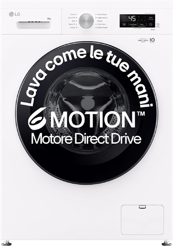 LG F4NX1008NWK Serie X1 LAVATRICE, Caricamento frontale, 8 kg, 55 cm, Classe A
