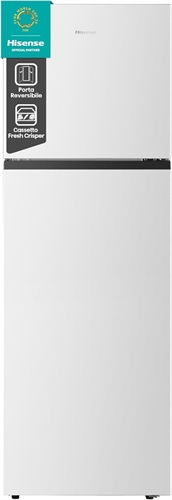 Hisense RT327N4AWE Frigorifero Doppia Porta a libera installazione Total No Frost, sistema di ventilazione Multi Air Flow, Larghezza 55 cm, Colore Bianco, Capacità netta 249 L