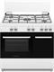 Schaub Lorenz SS590GEW Cucina Libera installazione 90 x 60 cm con Coperchio 5 Fuochi Gas Griglie Smaltate Forno Gas Grill Elettrico Portabombola colore Bianco