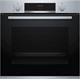 Bosch HBA513BS1, Forno da incasso, Aria Calda 3D: Cottura uniforme fino a 3 livelli, Display LED rosso, Manopole a scomparsa, Acciaio