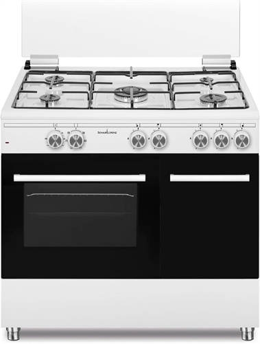 SCHAUB LORENZ Cucina Elettrica SS590EW 5 Fuochi a Gas Forno Elettrico Classe A Dimensioni 90 x 60 cm Colore Bianco