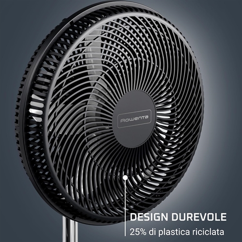 Rowenta VU3110F0 Turbo Essential, Ventilatore a Piantana, Potente, Design Durevole, Elevata Efficienza Energetica