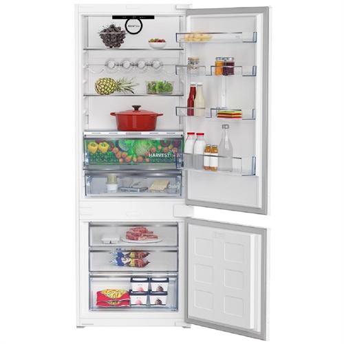 Beko BCNE400E40SN Frigorifero da Incasso Combinato Total No Frost, Altezza 194 cm - Larghezza 70 cm, Classe Energetica E, 370 Litri, Inverter
