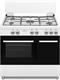 Schaub Lorenz SS590GEW Cucina Libera installazione 90 x 60 cm con Coperchio 5 Fuochi Gas Griglie Smaltate Forno Gas Grill Elettrico Portabombola colore Bianco