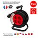 Velamp REEL-FR-15 Avvolgicavo elettrico fai-da-te, 4 prese francesi, H05VV-F3G1.5MM2, 15M, NF,CE