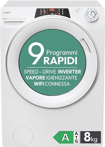 Candy RO 1284DWMST/1-S RapidÓ Lavatrice cm. 60 - capacità 8 kg - bianco
