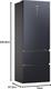 Haier HTW7720ENMB - Frigorifero Combinato Libera installazione 3 porte Total No Frost 70cm Classe E Nero
