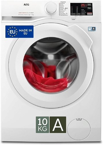 AEG Serie 6000 L6FBI145,Lavatrice 10 kg, Classe A, 1400 giri, Tecnologia ProSense, Programmi Rapidi, Display LCD, Motore OKOInverter