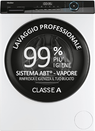 Haier HW90-BP14939-S Serie 3, Lavatrice a carica frontale 9 KG, Libera Installazione, Classe A, 1400 giri, Opzione Vapore,