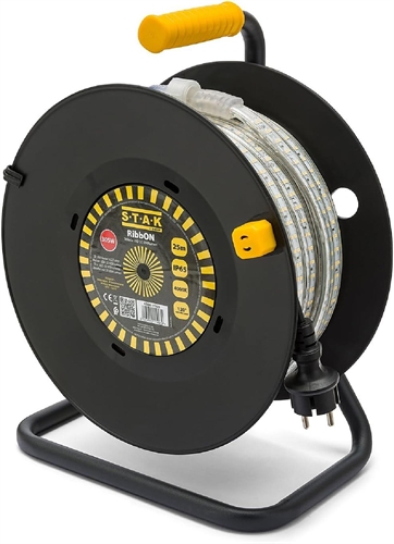 STAK RibbON Striscia LED 15 Metri con Avvolgitore – 19.230 Lumen, 4000K Luce Naturale, IP65, Flessibile e Impermeabile per Uso Professionale in Cantiere e Esterni