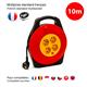 Velamp DOMREEL-10 Bobina di cavo domestico da 10 m H05VV-F3G1.0MM2, 4 prese 2P+E 16A, NF, CE
