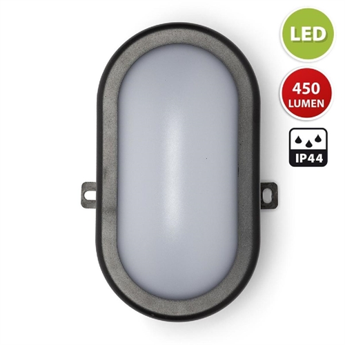 Velamp Tartaruga N applique LED 6W nera. IP44, Connettore Fast