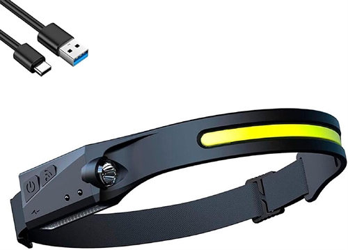 Velamp IH524 Torcia frontale LED ricaricabile 2 in 1 con sensore di movimento