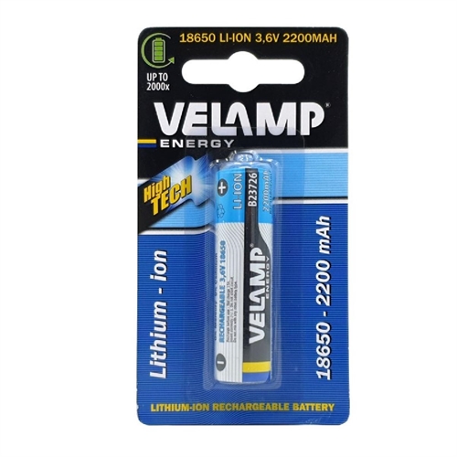 Velamp B23716 Batteria al litio ricaricabile 18650 3,6V 2200mAh