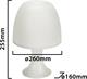 Velamp TL1010-B Velamp Mushroom - Lampada da tavolo – Design moderno ed elegante – Lampada E14 – Struttura in plastica colore bianco