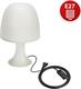 Velamp TL1010-B Velamp Mushroom - Lampada da tavolo – Design moderno ed elegante – Lampada E14 – Struttura in plastica colore bianco
