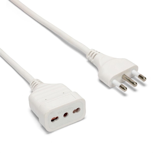 Velamp PROLIT10A-3 Prolunga 3 mt: Spina e presa 10A, Bianco - Cavo 3G0,75 mm² ( scatola da 20 pezzi )