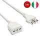 Velamp PROLIT10A-3 Prolunga 3 mt: Spina e presa 10A, Bianco - Cavo 3G0,75 mm² ( scatola da 20 pezzi )