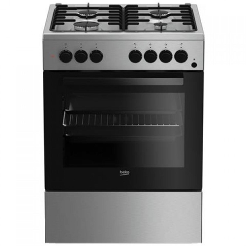 Beko FSE62110DX Cucina 60 x 60, 4 Fuochi a Gas + Forno Elettrico, Classe Energetica A, Acciaio Inox