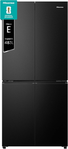 Hisense RQ5P470SAFE, Frigorifero Americano Quattro Porte, Classe E, Black Inox, Total No Frost, WiFi