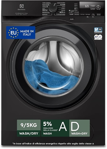 Electrolux EW7W295B Lavasciuga DualCare 700 con Tecnologia SensiCare+, 9 kg Lavaggio o 5 kg Asciugatura, 1400 Giri al Minuto, Lavaggio Rapido e Cesto CareDrum
