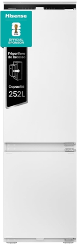 Hisense RB3B250NEWE1, Frigorifero Combinato da incasso Total No Frost 178cm, 35dB (B), 252l, display digitale LED, 1 cassetto controllo umidità
