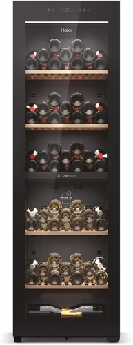 Haier, Cantina Vino HWS236GDEH1, Wine Bank 60 Serie 7, 236 bottiglie, 35 dB, Connessa, Vetro Anti-UV, Doppia zona