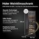 Haier, Cantina Vino HWS236GDEH1, Wine Bank 60 Serie 7, 236 bottiglie, 35 dB, Connessa, Vetro Anti-UV, Doppia zona