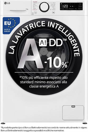 Lg F2R3S09AIDD Serie R3 Lavatrice cm. 60 - capacità 9 kg - bianco