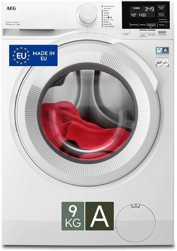 AEG LR6G94OW - Lavatrice carica frontale 9 kg Serie 6000 ProSense, classe A, 1400 giri/min, programma MixLoad 69 min 30°C, certificazione Swissatest 99,99%