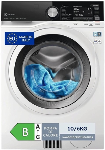 Electrolux  EW9W216BW Lavasciuga 10/6,  Pompa di Calore DelicateCare 900 Classe B Bianco – tecnologia DualCare, SensiCare+, FreshScent