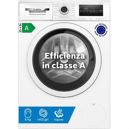 Bosch WAN28208II Serie 4 Lavatrice a carica frontale, 8 kg, 1400 giri, Classe energetica A, motore inverter
